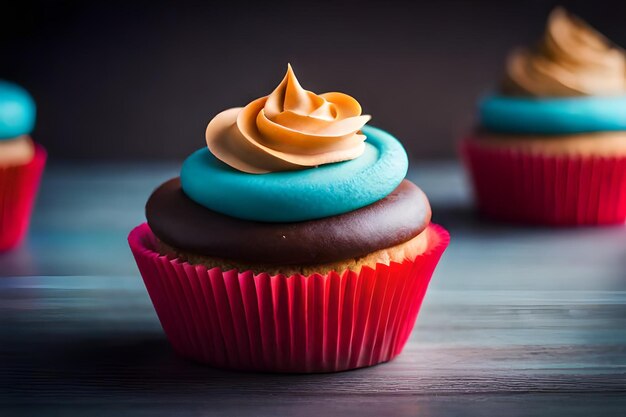 bunte Cupcakes mit köstlichen