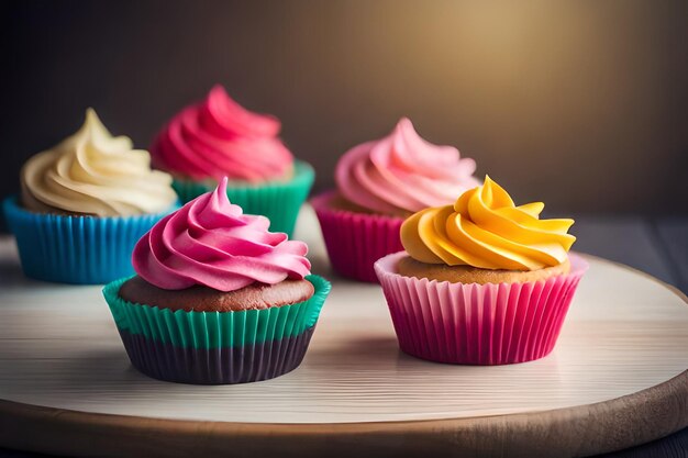 bunte Cupcakes mit köstlichen