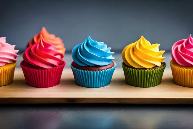 bunte Cupcakes mit köstlichen