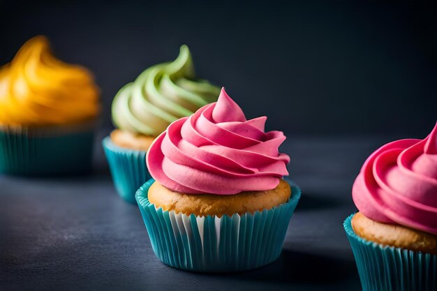 bunte Cupcakes mit köstlichen