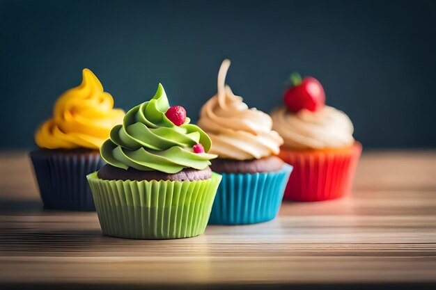 bunte Cupcakes mit köstlichen