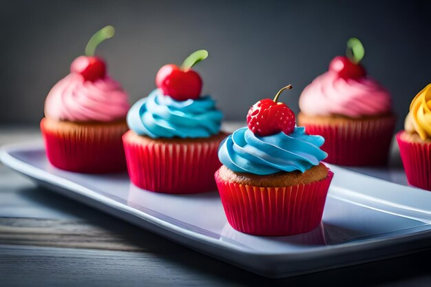 bunte Cupcakes mit köstlichen