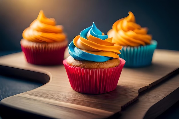 bunte Cupcakes mit köstlichen