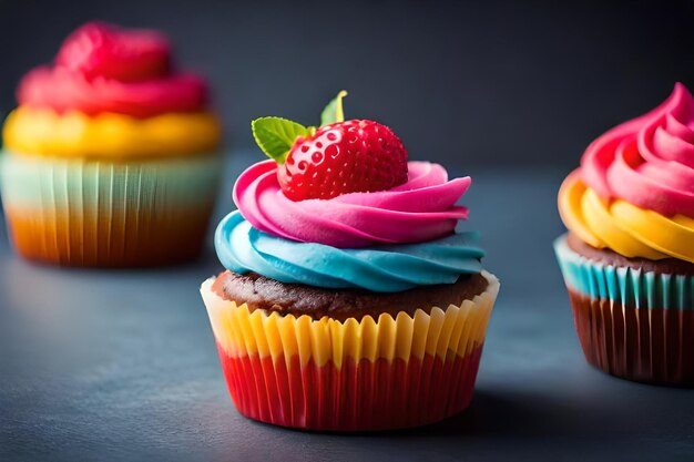 bunte Cupcakes mit köstlichen