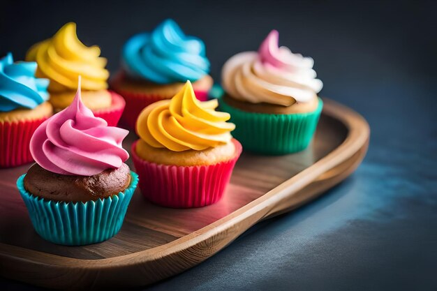 Bunte Cupcakes mit leckeren