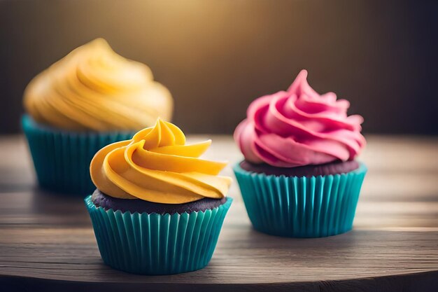 Bunte Cupcakes mit leckeren