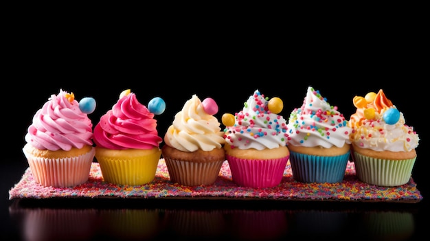 Bunte Cupcakes zum Geburtstag