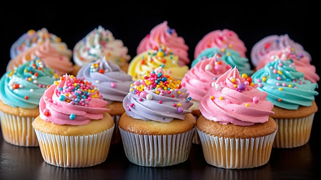 Bunte Cupcakes zum Geburtstag