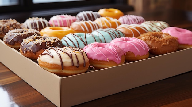 Bunte Donuts HD 8K Wandpapier Stock Fotobild