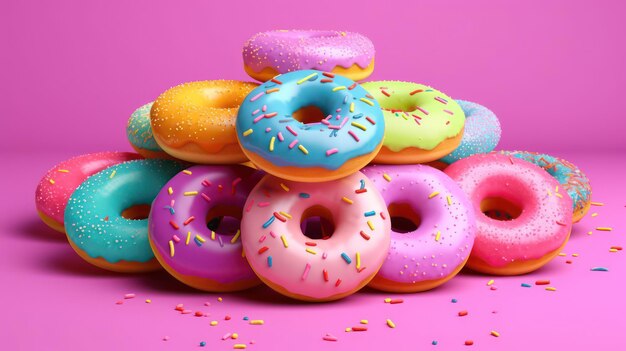 Bunte Donuts Illustration