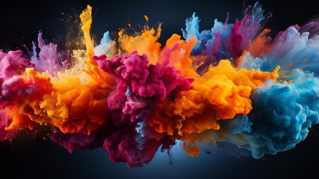 Bunte Explosion von Holi-Farbe ein panoramischer Hintergrund