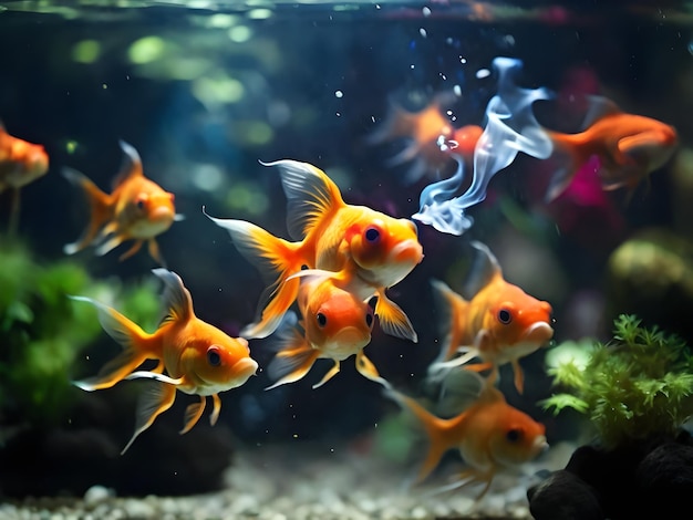 bunte Fische im Aquarium