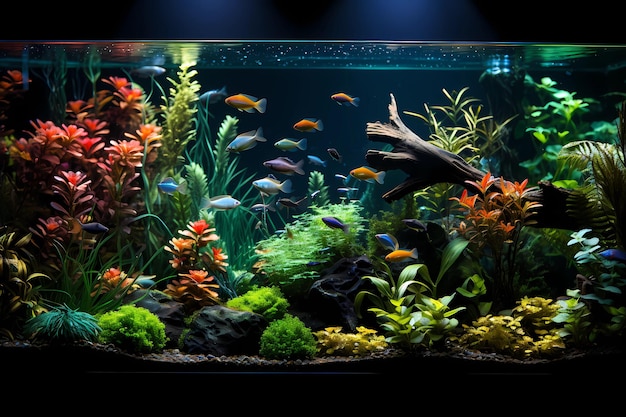 Bunte Fische im Aquarium