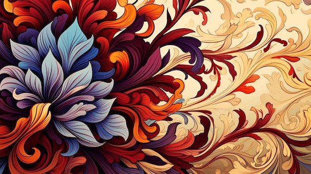 Bunte florale ornamentale Hintergrundgenerative KI