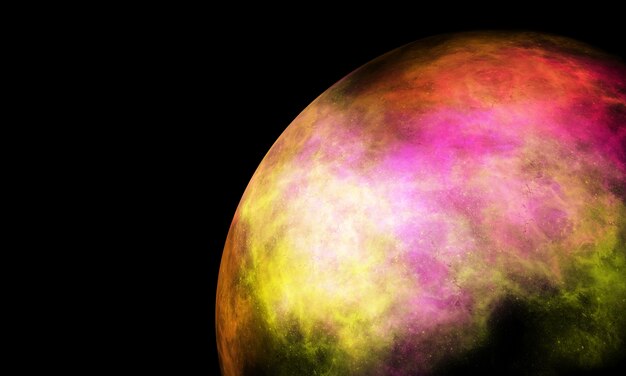 Bunte Galaxiewelt auf schwarzem Hintergrund