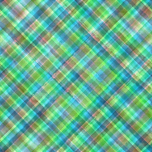 Bunte Grunge Gingham Tartan karierten diagonalen abstrakten geometrischen Musterdesign Hintergrund