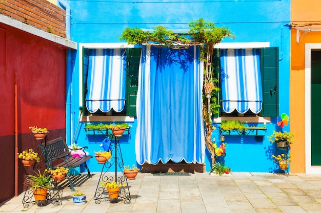 Bunte Häuser auf der Insel Burano, Venedig, Italien