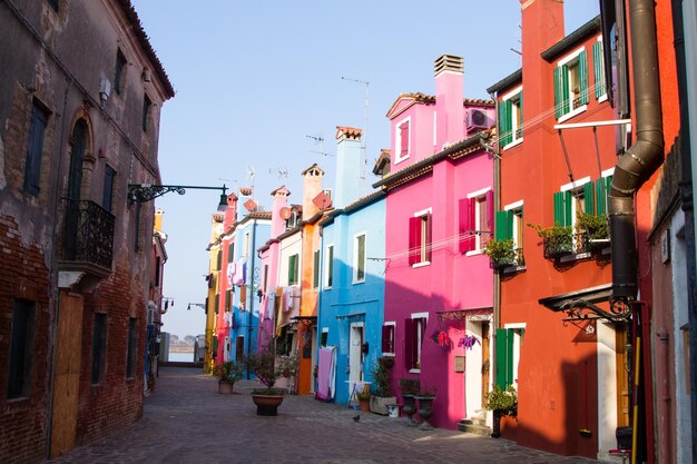 Bunte Häuser von der Insel Burano Venedig