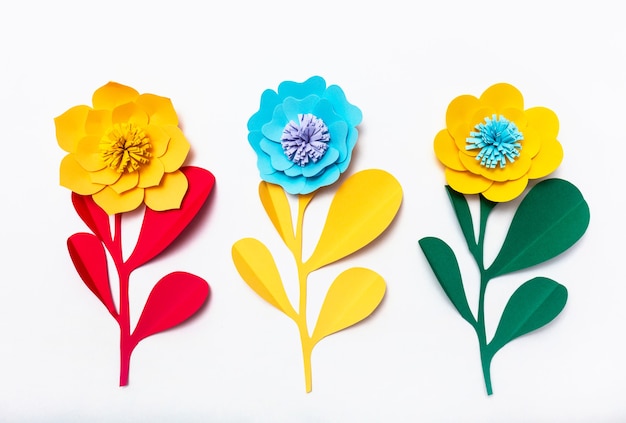 Bunte handgemachte Papierblumen