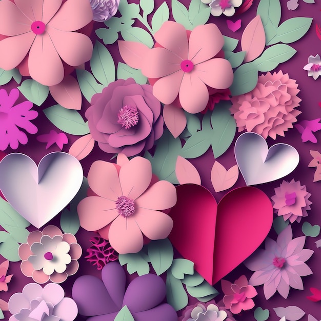 Bunte handgeschöpfte Papier Handwerk Blume Hintergrund Origami Blume Hintergrund Valentinstag Hintergrund Muttertag Hintergrund Digitale Kunst