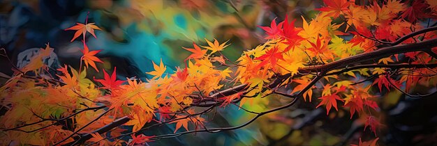 Foto bunte herbstblätter in einer unschärfe