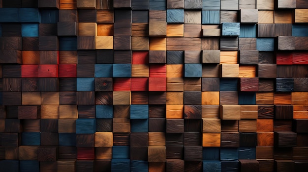 Bunte Holzwürfel abstrakter Hintergrund