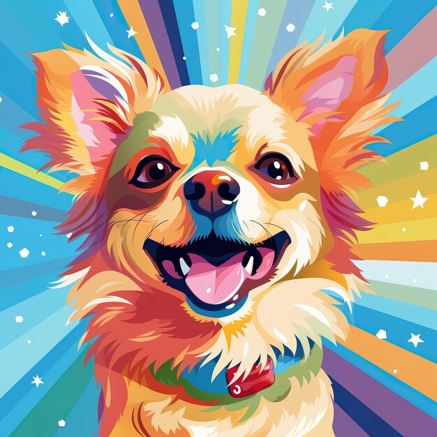 bunte Hundeillustration für T-Shirts