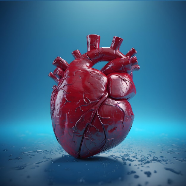Bunte Illustration des menschlichen Herzmodells Generative KI