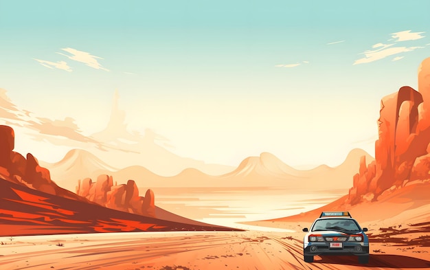 Bunte Illustration Rallye Dakar Sport Hintergrund