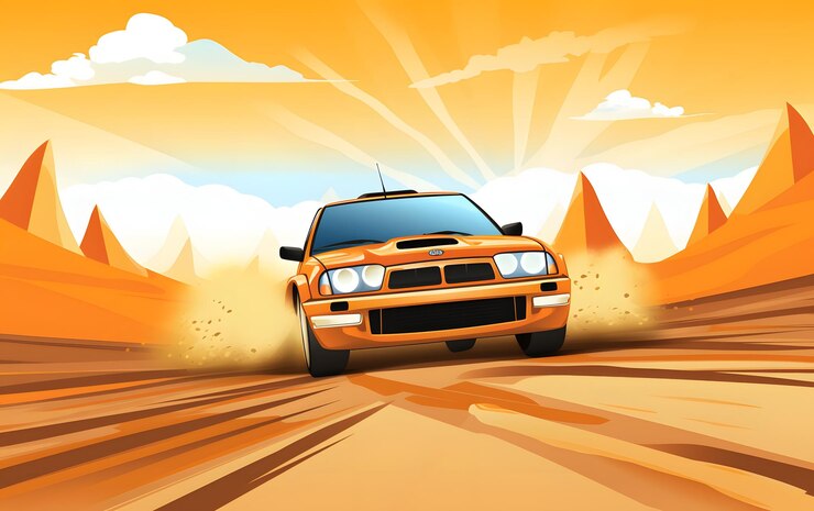 Foto bunte illustration rallye-rennwagen-sport-hintergrund