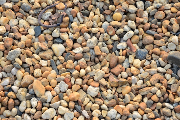 Foto bunte kleine kieselsteine oder steine im garten