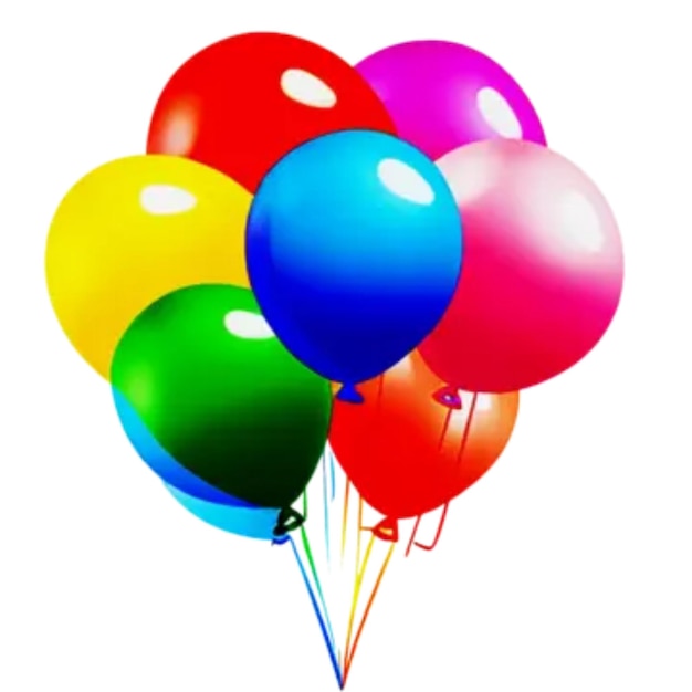 Bunte Luftballons png isoliert weiß bg