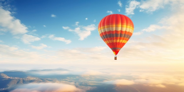 Bunte Luftballons schweben anmutig am klaren Himmel