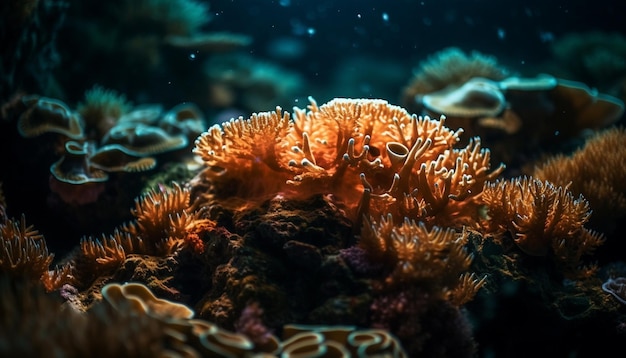 Bunte Meereslebewesen gedeihen in tropischen Riffen, die von KI generiert werden