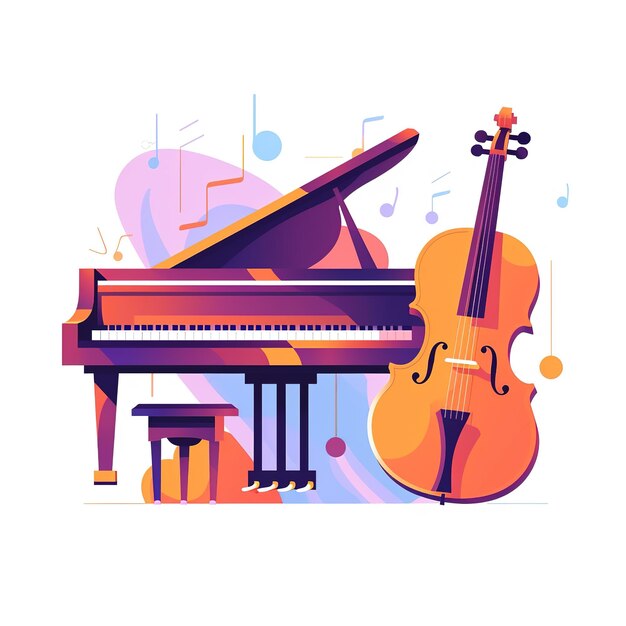 Bunte Musikinstrumentillustration