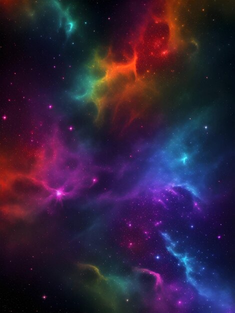 Foto bunte nebelgalaxie auf schwarzem hintergrund generative ki