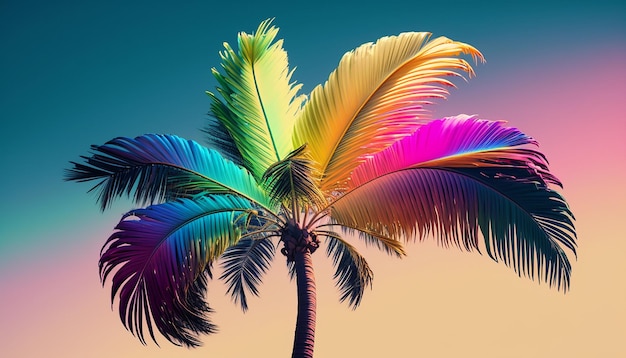 Bunte Palme im Sommer Generative KI