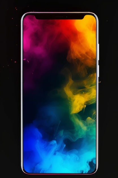 Bunte Rauchwolken in der generativen KI für mobile Bildschirmbilder