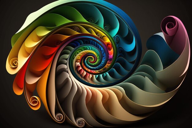 Bunte Regenbogen-Fraktal-Spiral-Illustration