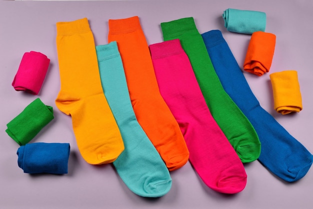 Bunte Sammlung von Baumwollsocken