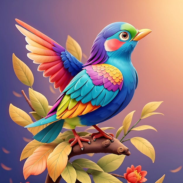 Bunte schöne Illustration des Vogels