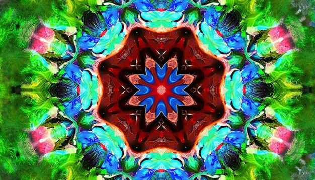 Bunte Sommerträume basteln lebendige abstrakte Muster für einen Fantasy-Banner-Mandala-Effekt