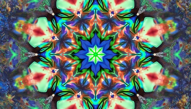 Bunte Sommerträume basteln lebendige abstrakte Muster für einen Fantasy-Banner-Mandala-Effekt
