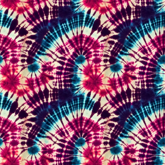 Bunte Tie-Dye-Stil nahtlose Muster Hippie-Batik-Ornament-Hintergrund Digitale 3D-Illustration