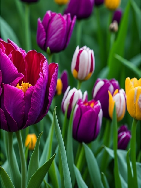 Bunte Tulpenblume im Garten