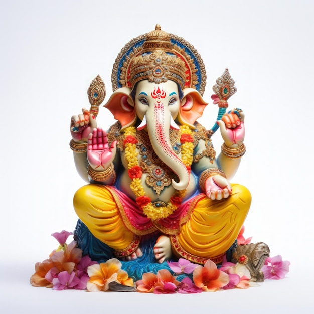 Bunte und dekorative Lord-Ganesha-Skulptur. Konzept des Lord-Ganesha-Festivals