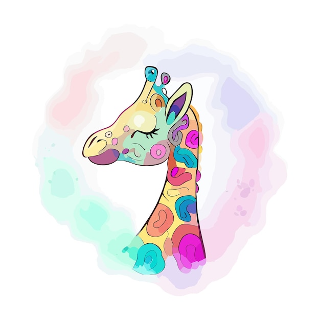 Bunte und entzückende Giraffe, verbessert durch generative KI