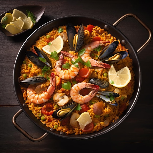 Bunte und köstliche mexikanische Paella