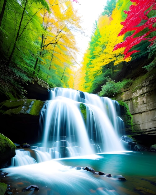 Bunte Wasserfallfotografie