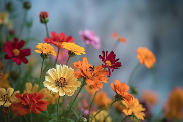 Bunte wilde Blume Blumenhintergrund Generative AI